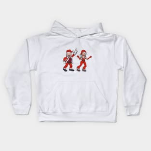 Dancing Santa And Mrs. Claus Kids Hoodie